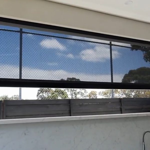 Outdoor motorized roller blinds