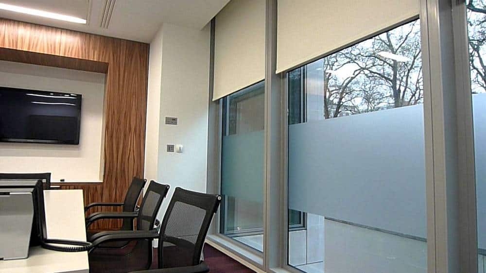 Commercial roller blind for office by InDesign Blinds