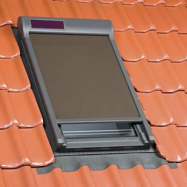 External Skylight Blinds Brown Tweed