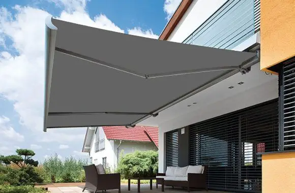 Folding Arm Awnings Vegas Dark Grey Tweed Folding Arm Awnings Vegas Dark Grey Tweed