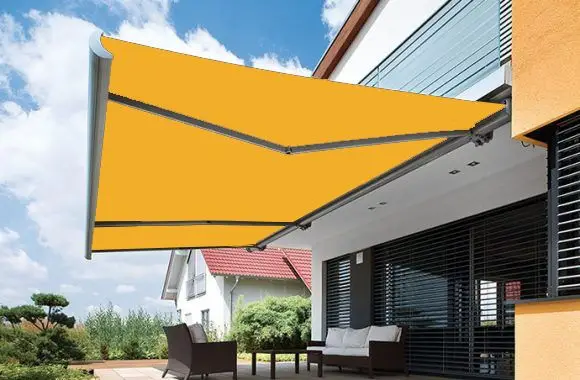 Folding Arm Awnings Vegas Yellow Folding Arm Awnings Vegas Yellow