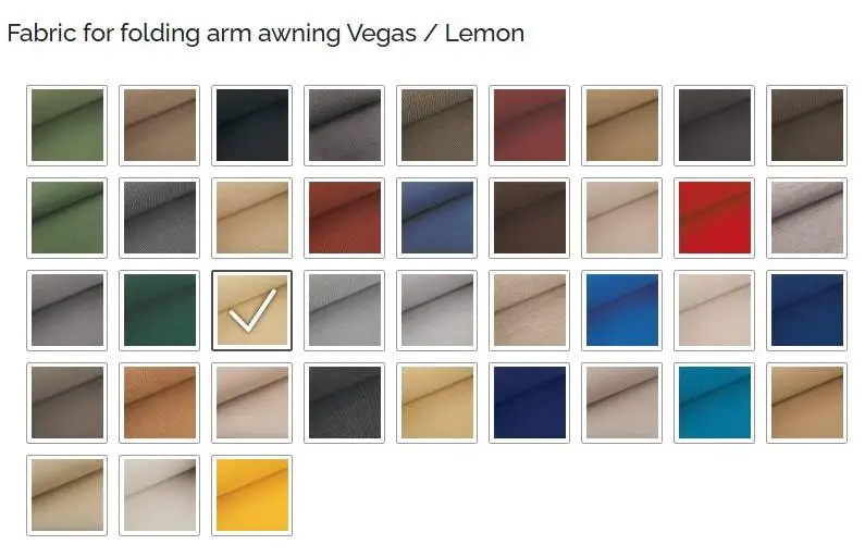 Colours Folding Arm Awnings Vegas